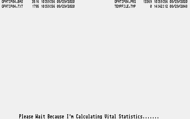 Sorted Columnar Directory Listing atari screenshot